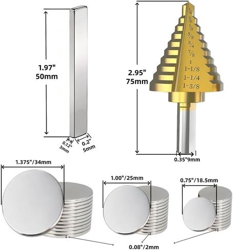 38-Pc Pro Steel Hole Plug Welding Kit | 36 Plugs in 0.75", 1.00", 1.375" Sizes | with Magnetic Holder & Drill Bit for Auto Body & Metal Repair in Kuwait