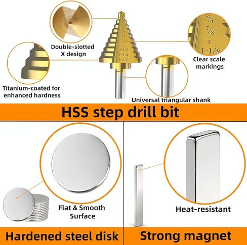 38-Pc Pro Steel Hole Plug Welding Kit | 36 Plugs in 0.75", 1.00", 1.375" Sizes | with Magnetic Holder & Drill Bit for Auto Body & Metal Repair in Kuwait