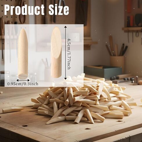 SHENLIU 300 Pack Solid Wood Pocket Hole Plugs, Pocket Hole Jig Wooden Plugs, Pine for Pockets Hole Jig Woodworking Tool, Pine Wood Plug for Holes Jig Accessories in Kuwait