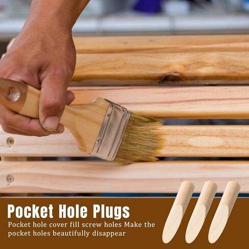 SHENLIU 300 Pack Solid Wood Pocket Hole Plugs, Pocket Hole Jig Wooden Plugs, Pine for Pockets Hole Jig Woodworking Tool, Pine Wood Plug for Holes Jig Accessories in Kuwait