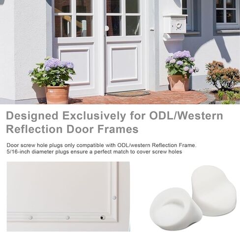 50 Pcs Entry Doors Frame Plugs Diameter 5/16" x 1/4" Compatible with ODL/Western Reflection Frame, Door Window Screw Hole Plugs,Entry Door Plugs Screw Hole Plugs-White in Kuwait