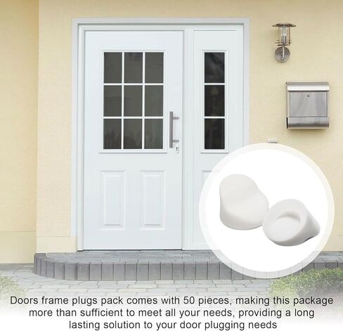 50 Pcs Entry Doors Frame Plugs Diameter 5/16" x 1/4" Compatible with ODL/Western Reflection Frame, Door Window Screw Hole Plugs,Entry Door Plugs Screw Hole Plugs-White in Kuwait