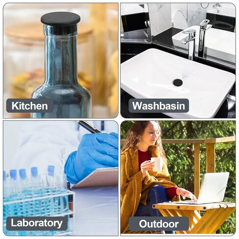 6 PCS Rubber Plugs for Round Holes, 39.3mm 1-1/2 Inch Black Round Silicone Plug, T-Shaped Snap in Plug Hole Seal Cover Rubber Stoppers Plugs Waterproof for Kitchen Rubbers Bulkheads Bottles in Kuwait