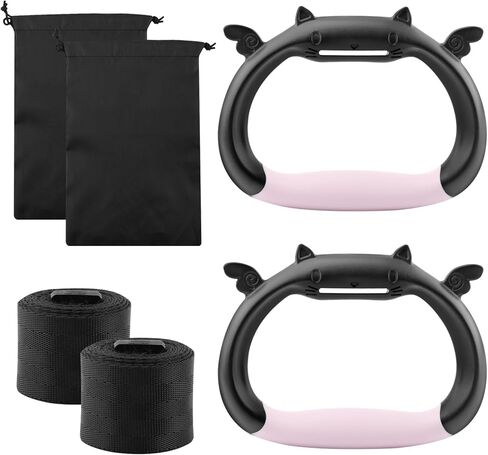 Gymnastics Rings, Pull up Rings with Adjustable Strap, Indoor Outdoor Pull-up Bar Strength Training Ring for Home Workout Fitness Exercise Training - Load Bearing 550lb in Kuwait