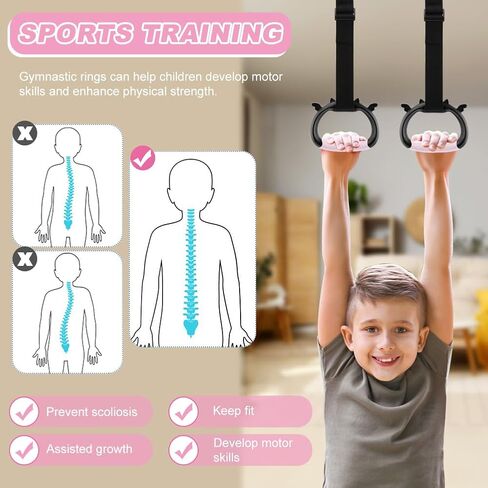 حلقات الجمباز، حلقات سحب مع حزام قابل للتعديل، حلقة تدريب القوة لقضيب السحب في الأماكن المغلقة والخارجية للتمرين المنزلي وتدريبات اللياقة البدنية - تحمل حمل 550 رطل in Kuwait