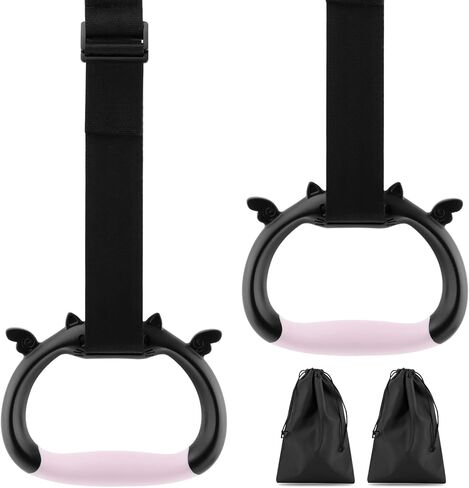 حلقات الجمباز، حلقات سحب مع حزام قابل للتعديل، حلقة تدريب القوة لقضيب السحب في الأماكن المغلقة والخارجية للتمرين المنزلي وتدريبات اللياقة البدنية - تحمل حمل 550 رطل in Kuwait