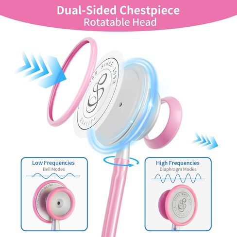 Scian 30G-PK Stethoscope - High-Fidelity Acoustics, Lightweight Aluminum, Satin Tube for Pediatrics & Nursing - Nurse Essentials in Pink in Saudi Arabia