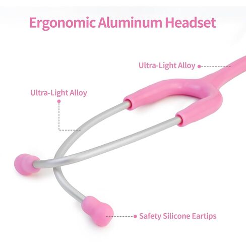 Scian 30G-PK Stethoscope - High-Fidelity Acoustics, Lightweight Aluminum, Satin Tube for Pediatrics & Nursing - Nurse Essentials in Pink in Saudi Arabia