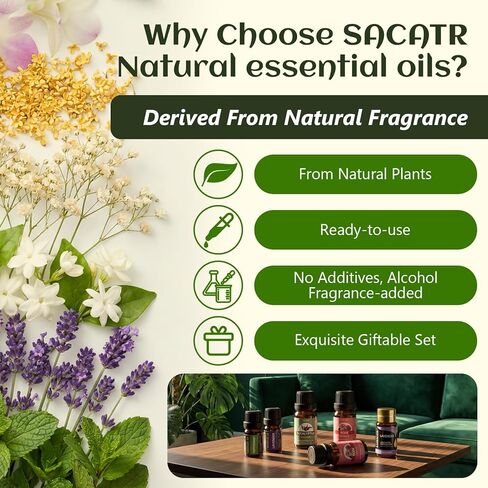 SACATR 36 Pcs Natural Essential Oil Sets,Essential Oils for Diffuser, Humidifiers, Skin Care, Massage, Fragrance Oil Scent for DIY Candle and Soap Making, Gift for Friends (36 * 5ML) in Saudi Arabia