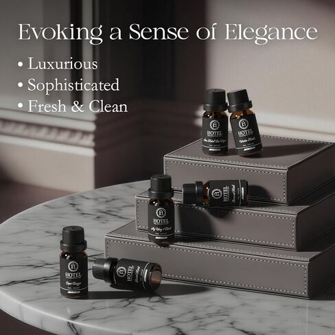 مجموعة هدايا زيت ناشر الروائح الفندقية من ARVIDSSON - مستوحاة من روائح فنادق 5 نجوم - زيوت عطرية فندقية فاخرة للناشر والحرف اليدوية، مجموعة زيوت مجموعة الفنادق 6 × 10 مل، 0.34 أونصة سائلة in Kuwait