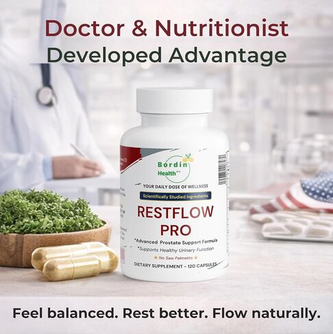 RestFlow Pro – Advanced Prostate Support Supplement – Saw Palmetto Free Formula with Beta-Sitosterol & Pumpkin Seed Oil – Supports Urinary Flow & Nighttime Comfort – 120 Capsules in Saudi Arabia