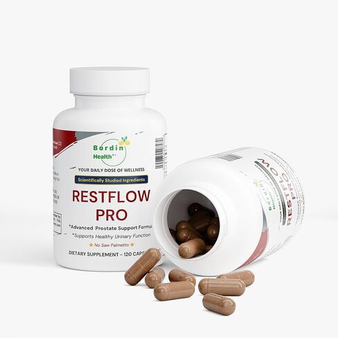 RestFlow Pro – Advanced Prostate Support Supplement – Saw Palmetto Free Formula with Beta-Sitosterol & Pumpkin Seed Oil – Supports Urinary Flow & Nighttime Comfort – 120 Capsules in Saudi Arabia