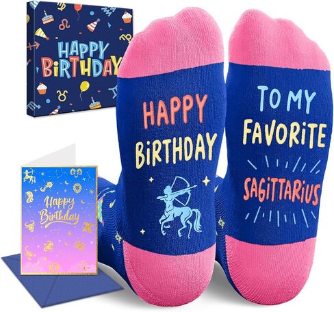 HAPPYPOP Zodiac Gifts Birthday Gifts for Women Men - Astrology Constellation Horoscope Gifts, Fuzzy Space Galaxy Socks Teens in Saudi Arabia
