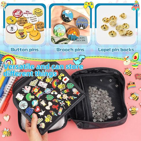 Pin Display Bag for Trading: 6PCS Black Pin Books Case With Shoulder Straps and Inner Pocket for Lapel Enamel Pins - Portable Pins Holder Album for Sport Travel Collection in Saudi Arabia