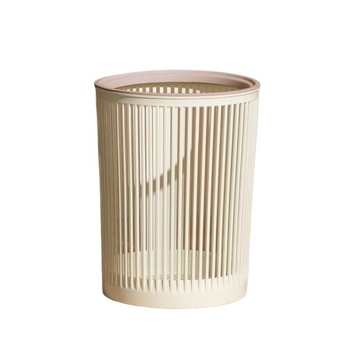 Space-Saving Trash Can for Small Spaces, Metal Grid & Compact, Multi-Scene Use(Round Hollow Yellow) in Kuwait