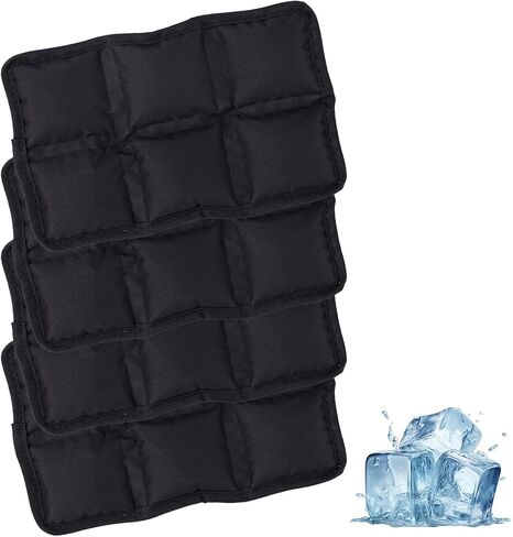 4pcs Reusable Lunch Box Ice Packs, Polyester Long Lasting Reusable Ice Packs Versatile Cooler Accessories for Adventuring Fishing Camping Climbing Outdoor Activities (Blue) in Kuwait