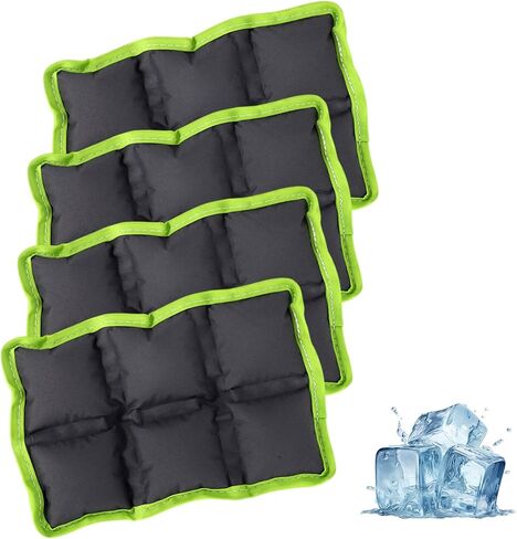 4pcs Reusable Lunch Box Ice Packs, Polyester Long Lasting Reusable Ice Packs Versatile Cooler Accessories for Adventuring Fishing Camping Climbing Outdoor Activities (Blue) in Kuwait
