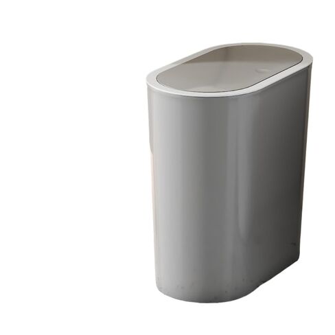 Space-Saving Trash Can for Small Spaces, Curved Design & Compact, Multi-Scene Use(High Grade Gray) in Kuwait
