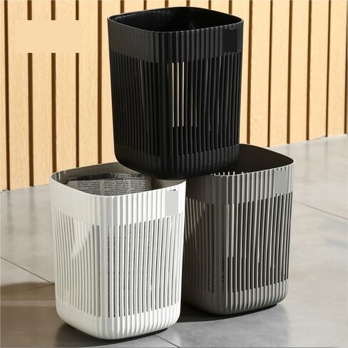Minimalist Vertical Texture Polygonal Trash Can, Premium, Modern Home Ambiance Enhancer(Large Size deepens and thickens【Grey】 9018) in Saudi Arabia