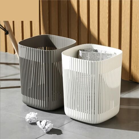 Minimalist Vertical Texture Polygonal Trash Can, Premium, Modern Home Ambiance Enhancer(Large Size deepens and thickens【Grey】 9018) in Saudi Arabia