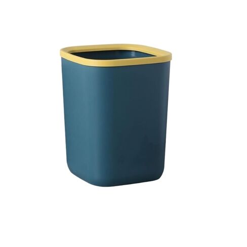 Two-Tone Lidded Curved Trash Can, Minimalist Premium Feel, Modern Home Ambiance Enhancer(10.2L Small Gray) in Kuwait