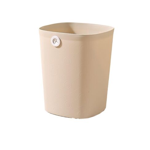 Open-Top Polygonal Trash Can, One-Second Buckle Garbage Bag, Ideal for Living Room & Kitchen(Small Size Milk White) in Kuwait