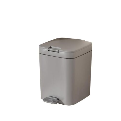 سلة المهملات المربعة ذات الغطاء العلوي بالضغط، محكمة الغلق ومقاومة للرائحة، مثالية للمطبخ والحمام (كريم 12 لتر ★ دواسة القدم ودواسة اليد) in Kuwait