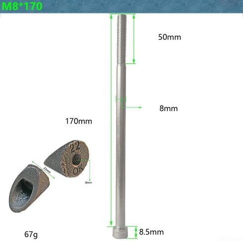 Bike Steel Stem Adapter Bolt & Wedge, 22.2mm Stem Conversion Kit, M8 Thread 170Mm Length Bike Stem Wedge Nut Replacement Adapter, Handlebar Extension Adapter in Kuwait