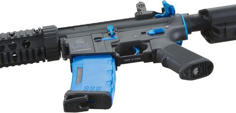 بندقية Lancer التكتيكية Gen 2 M4 SD Blue Carbine Combo Airsoft AEG مع نقطة رؤية حمراء (بطارية نيمه 9.6 فولت، شاحن، 1000 طلقة 0.20 جم BBS متضمنة) in Kuwait
