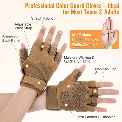 36" Color Guard Rifle with Glossy Finish, Wooden Drill Rifle, Black Leather Strap, 1.5-2 lbs Balanced Practice for Marching Band & Winter Guard, Includes Tan M Size Gloves & 2 Rolls of Tape in Saudi Arabia