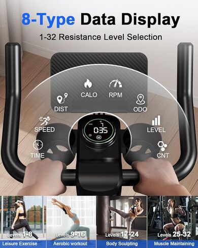 Superun Exercise Bike, Stationary Bikes for Home with Brake Pad, Low Noise Spin Bike with 300LBS Weight Capacity, Indoor Cycling for Home Gym with Pad Mount LCD Monitor and Cup Holder in Saudi Arabia