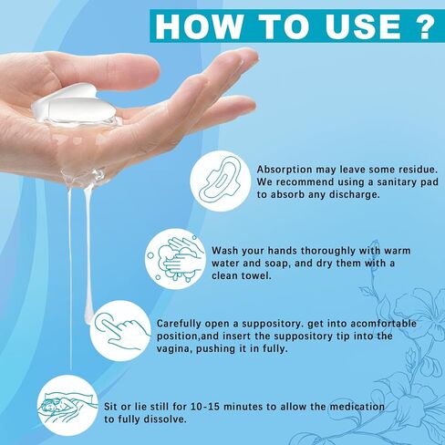 ARME 20MG تحاميل مرطبة مهبلية بحمض الهيالورونيك + زيت جوز الهند وVE 72 ساعة لجفاف المهبل من انقطاع الطمث، أفضل منتجات جفاف المهبل خالية من الهرمونات، كمية تكفي لمدة شهر واحد (12 إدراج) in Kuwait