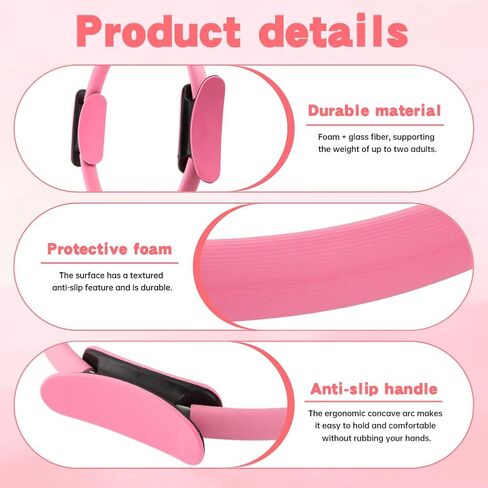 مجموعة حلقة وكرة بيلاتيس مع أشرطة مقاومة، وحلقة دائرية مقاس 14 بوصة، وكرة بيلاتيس مقاس 9.8 بوصة و5 أربطة مقاومة للتمرين المنزلي للنساء، وتمارين الجسم بالكامل in Kuwait