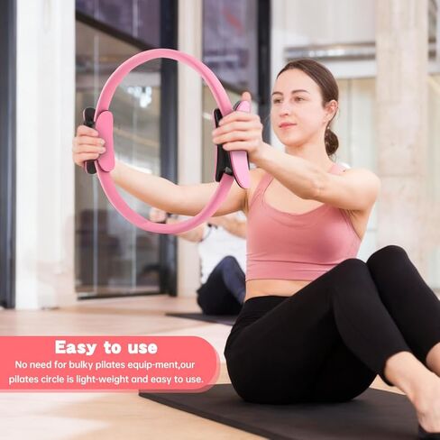 مجموعة حلقة وكرة بيلاتيس مع أشرطة مقاومة، وحلقة دائرية مقاس 14 بوصة، وكرة بيلاتيس مقاس 9.8 بوصة و5 أربطة مقاومة للتمرين المنزلي للنساء، وتمارين الجسم بالكامل in Kuwait