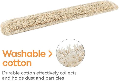 Professional Cut-End Dust Mop Head, Cotton, 60 x 5 Inches, White, 2-Pack — High-Capacity Floor Dusting for Commercial Facilities in Kuwait