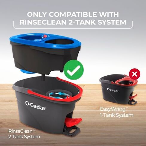 استبدال رأس الممسحة الدوارة الأصلية من O-Cedar RinseClean Deep Clean | يمكن غسله في الغسالة | قابلة لإعادة الاستخدام | عبوة من الألياف الدقيقة | قوة تنظيف أكبر بنسبة 40% (عبوة من قطعتين) in Kuwait