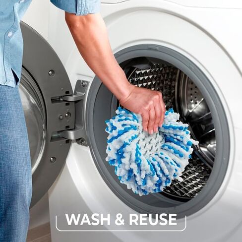 استبدال رأس الممسحة الدوارة الأصلية من O-Cedar RinseClean Deep Clean | يمكن غسله في الغسالة | قابلة لإعادة الاستخدام | عبوة من الألياف الدقيقة | قوة تنظيف أكبر بنسبة 40% (عبوة من قطعتين) in Kuwait