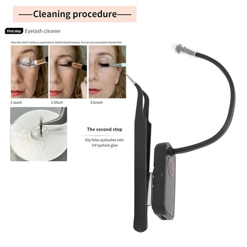 PUSOKEI 405nm LED Lash Glue Curing Light، مصباح تمديد رموش احترافي مع معقوفة مرنة، علاج سريع في ثانية واحدة لفناني الرموش in Saudi Arabia