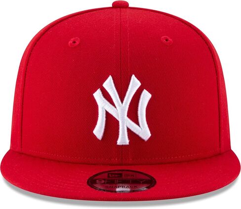 قبعة New Era للجنسين البالغين MLB 9Fifty Team Color الأساسي بشعار أساسي قابل للتعديل مقاس واحد يناسب الجميع - نيويورك يانكيز أحمر in Kuwait
