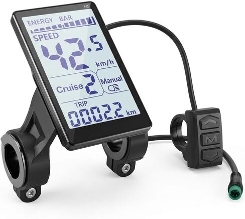 E-Bike LCD Display 24-60V | M5 Waterproof Meter for 31.8mm/22.2mm Handlebars | 5-Pin Connector | Protocol 2 Compatible | E-Scooter & Electric Bike in Kuwait