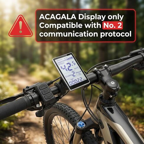 E-Bike LCD Display 24-60V | M5 Waterproof Meter for 31.8mm/22.2mm Handlebars | 5-Pin Connector | Protocol 2 Compatible | E-Scooter & Electric Bike in Kuwait