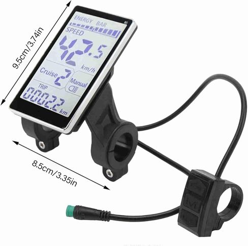 E-Bike LCD Display 24-60V | M5 Waterproof Meter for 31.8mm/22.2mm Handlebars | 5-Pin Connector | Protocol 2 Compatible | E-Scooter & Electric Bike in Kuwait