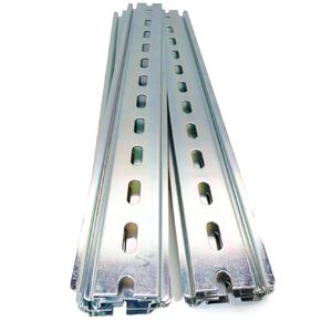 10 Pieces TS35/7.5 Slotted DIN Rail, Zinc Plated SPCC Steel with RoHS, CE, 12" Long 35mm Wide 7.5mm High in Kuwait