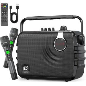 SHIDU 120W Power Voice Amplifier with 2 Wireless Bluetooth Microphones, Professional Microphone with Speaker Portable PA System & Karaoke Machine Support USB/TF Card/Aux/Guitar K6 in Kuwait