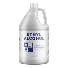 Ethyl Alcohol (Ethanol) 95% Denatured – 1 Gallon – High Purity Multi-Use Solvent – Lab, Electronics, Shellac Thinner & Surface Cleaning – 5% Isopropyl – No Methanol – Made in USA in Kuwait