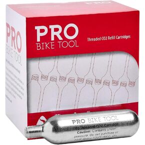 PRO BIKE TOOL CO2 Cartridges - Threaded CO2 Canisters for Bike Tires - Quick Inflation for Road, MTB, Cyclocross, Gravel, Hybrid Bikes - Portable, Durable, Essential for On-The-Go Repairs in Kuwait