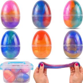 6 Pack Slime Eggs Toys Easter Eggs Toys for Kids Boys Girls Easter Basket Stuffers Party Favors Gifts in Kuwait