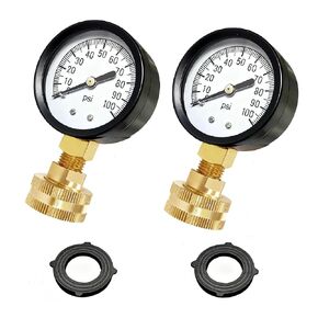 YSIL 0-100 PSI مقياس اختبار ضغط المياه 3/4 بوصة GHT أنثى خرطوم حديقة علبة حديد مع حلقة إغلاق لقياس نظام الري المنزلي in Kuwait