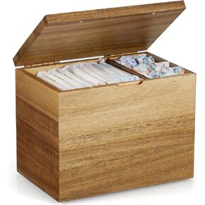 Tampon Holder for Bathroom Decor, Acacia Wood Feminine Product Organizer with Lid, Shark Week Tampon Storage, Pad and Tampon Organizer in Saudi Arabia