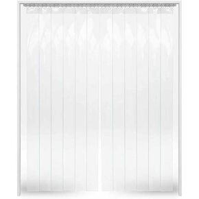 ستارة باب شريطية من الفينيل شديدة التحمل - ستائر شريطية من مادة PVC بسمك 1.7 مم للمجمدات والمبردات، مقاس 210 × 240 سم، مثالية للاستخدام السكني والتجاري in Kuwait